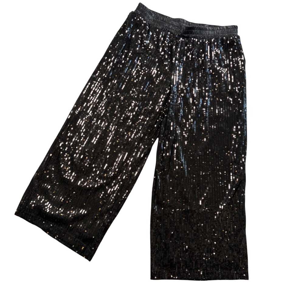 Simply Southern Sequin Wide Leg Party Pants Festival Glam Sparkly Summer L/XL